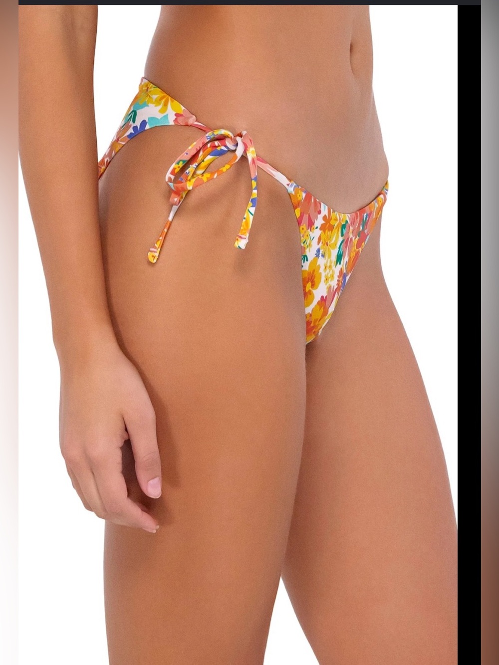 Swim Systems Floral Side-Tie Bikini Bottom in Yellow & Multicolor